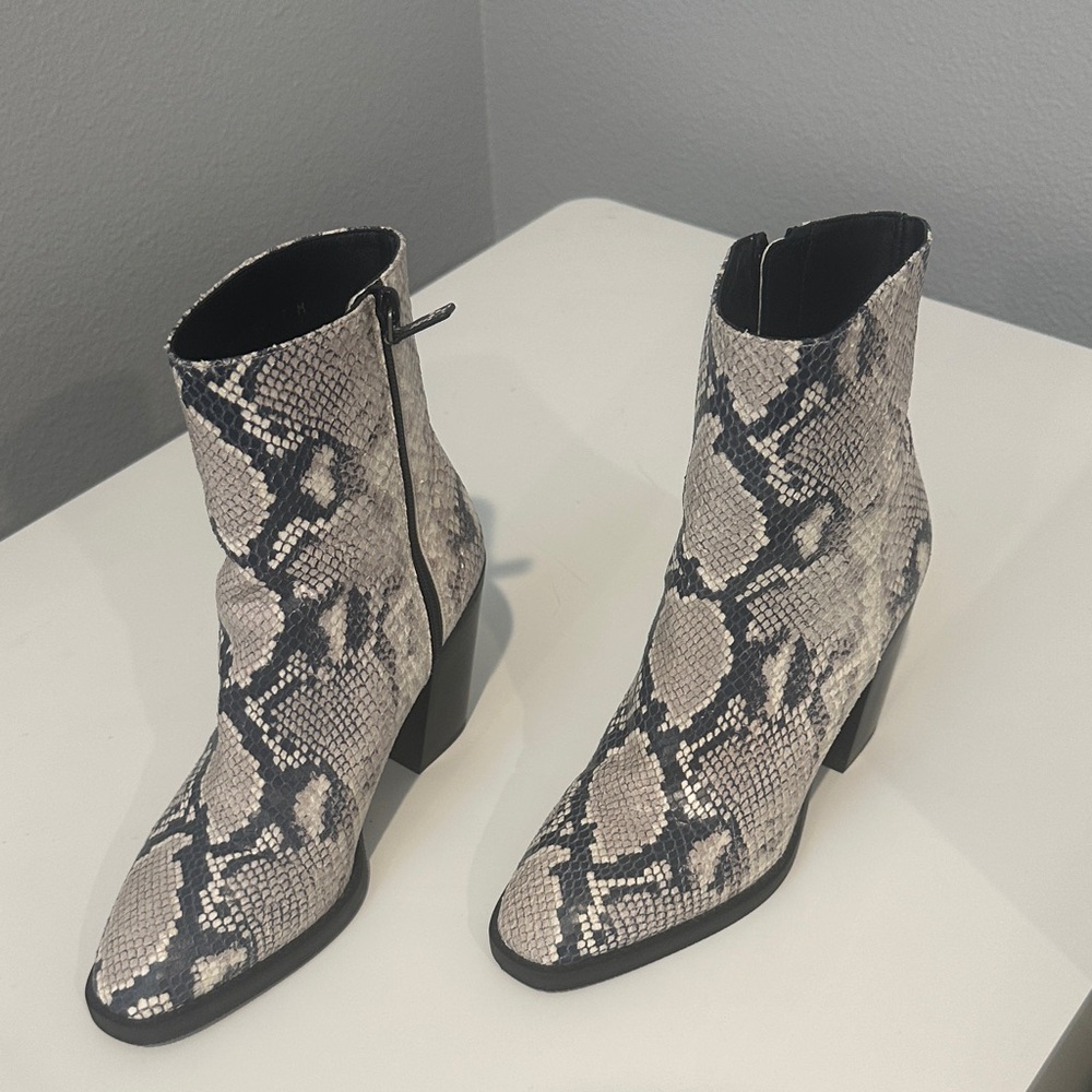 Stuart Weitzman Snakeskin Ankle Boots